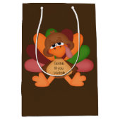 Funny Erntedank Truthahn Mittelgeschenktasche Mittlere Geschenktüte (Vorderseite)