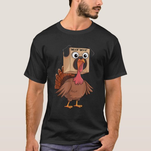 Funny Erntedank Türkei Fake Mops Verhüllung Dog Lo T-Shirt (Vorderseite)