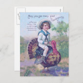 Funny Erntedank Türkei Feiertagspostkarte (Vorne/Hinten)