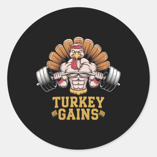 Funny Erntedank Türkei gewinnt Motivation Gym Wor Runder Aufkleber (Vorderseite)