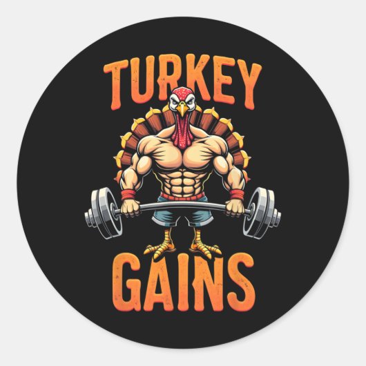 Funny Erntedank Türkei gewinnt Motivation Gym Wor Runder Aufkleber (Vorderseite)