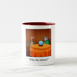 Funny Erntedank Türkei Glückliche Cartoon Geschenk Zweifarbige Tasse