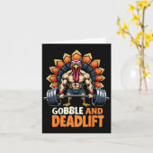 Funny Erntedank Türkei Goble und Deadlift Gym Karte (Gelbe Blume)