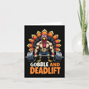 Funny Erntedank Türkei Goble und Deadlift Gym Karte