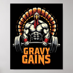 Funny Erntedank Türkei Gravy Gains Motivation G Poster