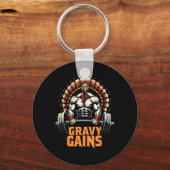 Funny Erntedank Türkei Gravy Gains Motivation G Schlüsselanhänger (Vorderseite)