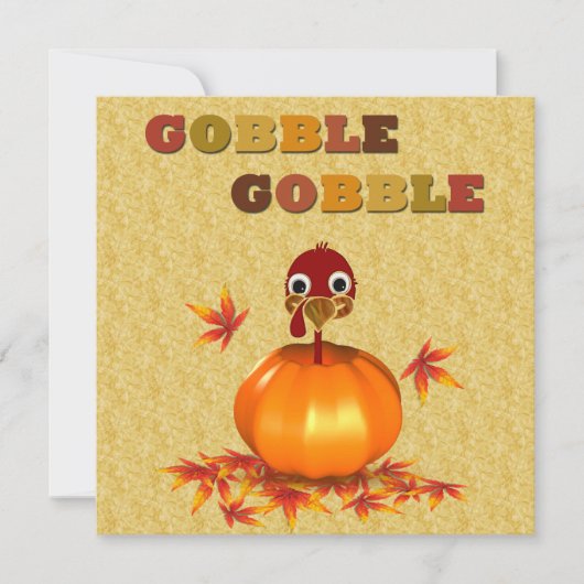 Funny Erntedank Türkei in Pumpkin - Einladung (Vorderseite)