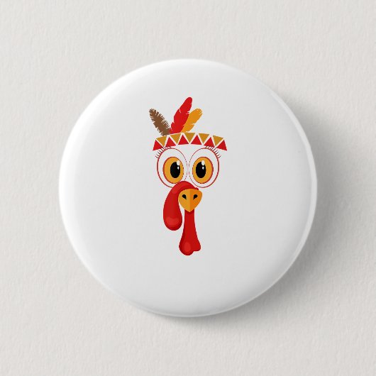 Funny Erntedank Türkei konfrontiert indischen Feat Button (Vorderseite)
