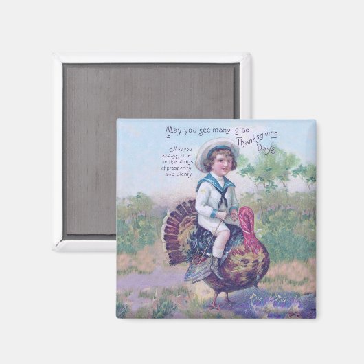 Funny Erntedank Türkei Magnet (Vorderseite/Rückseite)