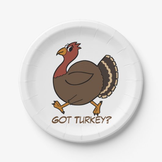 Funny Erntedank Türkei Papier Teller (Vorderseite)