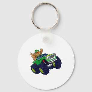 Funny Erntedank Türkei Reitmonster Truck Boy Schlüsselanhänger