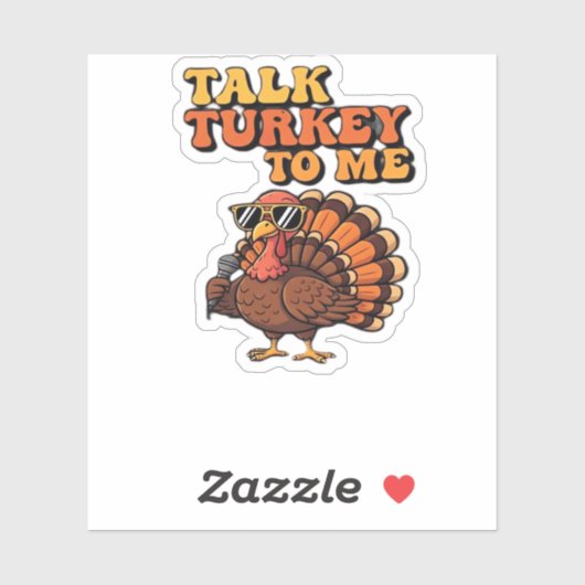 Funny Erntedank Türkei Retro 70er Gespräch Türkei Aufkleber (Blatt)