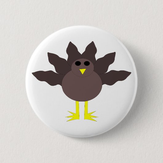 Funny Erntedank Turkey Button (Vorderseite)