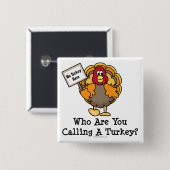Funny Erntedank Turkey Button (Vorne & Hinten)
