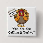 Funny Erntedank Turkey Button (Vorderseite)