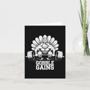 Funny Erntedank Turkey Gobble Gains Gym Workout Karte