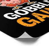 Funny Erntedank Turkey Gobble Gains Gym Workout Poster (Ecke)