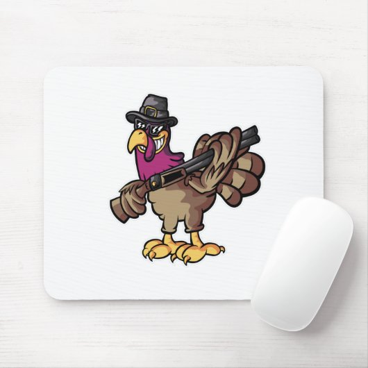 Funny Erntedank Turkey Hunter Mousepad (Mit Mouse)
