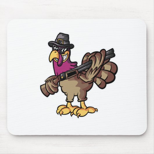 Funny Erntedank Turkey Hunter Mousepad (Vorne)