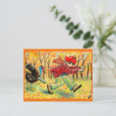 Funny Erntedank Turkey Hunter Postcard Postkarte (Stehend Vorderseite)