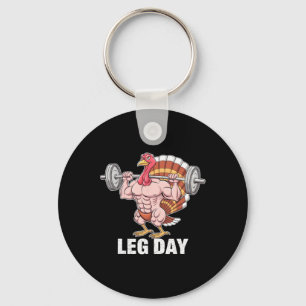 Funny Erntedank Turkey Leg Day Motivation Gym W Schlüsselanhänger