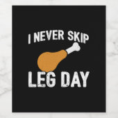 Funny Erntedank Turkey Leg Day Quotiertreiber Weinetikett (Einzelnes Label)