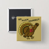 Funny Erntedank Turkey Pub Button (Vorne & Hinten)
