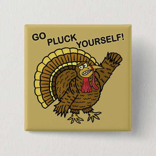 Funny Erntedank Turkey Pub Button (Vorderseite)