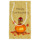 Funny Erntedank Turkey Pumpkin Kleine Geschenktasc Geschenktüte (Vorderseite)