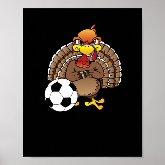 Funny Erntedank Turkey Soccer Geschenk Poster (Vorne)