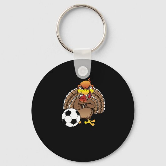 Funny Erntedank Turkey Soccer Geschenk Schlüsselanhänger (Vorderseite)