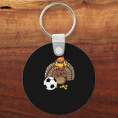 Funny Erntedank Turkey Soccer Geschenk Schlüsselanhänger (Vorderseite)