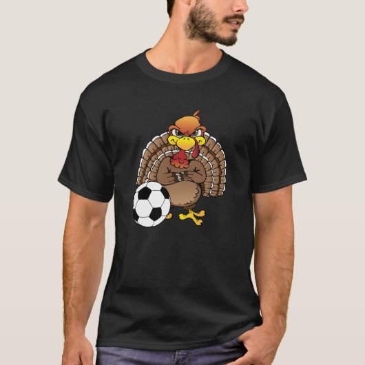 Funny Erntedank Turkey Soccer Geschenk T-Shirt (Vorderseite)