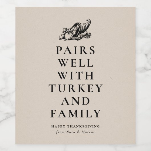 Funny Erntedank verbindet sich gut mit Familie Weinetikett (Einzelnes Label)