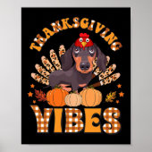 Funny Erntedank Vibes Dackel Dog Türkei Poster (Vorne)