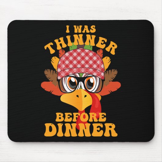 Funny Erntedank war ich dünn, bevor das Abendessen Mousepad (Vorne)
