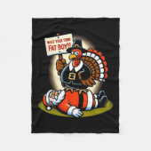 Funny Erntedank warten Sie Ihren Fat Boy Funny Sa Fleecedecke (Vorderseite)