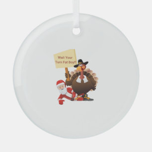 Funny Erntedank warten Sie Ihren Fat Boy Funny Sa Ornament Aus Glas