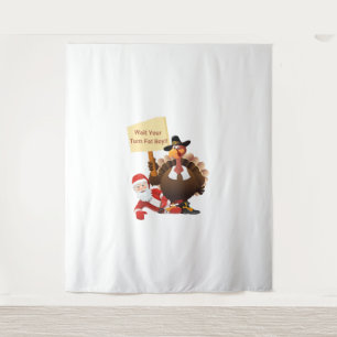 Funny Erntedank warten Sie Ihren Fat Boy Funny Sa Wandteppich