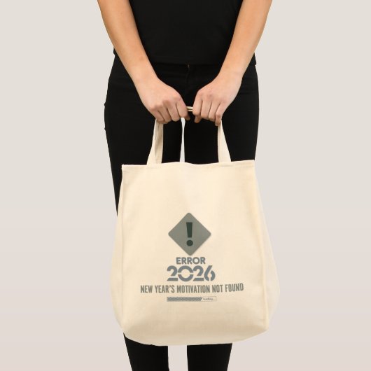 Funny Error 2026 Motivation Not Found Grocery Tote Tragetasche (Vorderseite (Produkt))