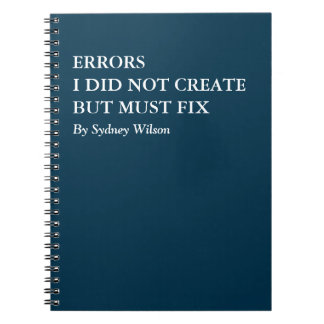 Funny Error Fixing Personalized Work Notizblock