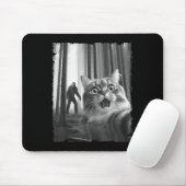 Funny erschreckte Katze Selfie mit Bigfoot Geschen Mousepad (Mit Mouse)