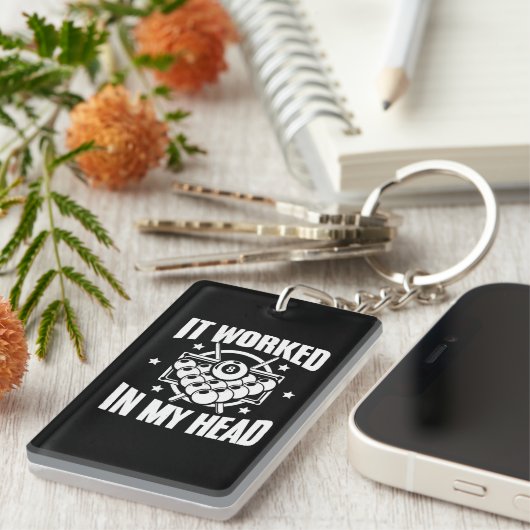 Funny es funktioniert Billiard Pool Spieler Snooke Schlüsselanhänger (Vorderseite rechts)