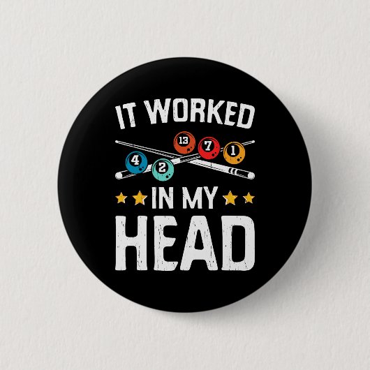 Funny es funktioniert in meinem Kopf Billiard Pool Button (Vorderseite)