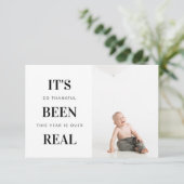 Funny Es ist echt Weihnachtskarten für das Foto Dankeskarte (Stehend Vorderseite)