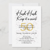 Funny Es ist ein geheimer weißer Schwarz 50. Gebur Einladung (Vorderseite)