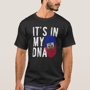 Funny es ist in meiner DNA Haiti Flag Fingerprint T-Shirt