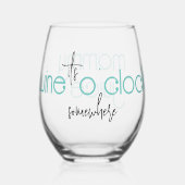 Funny Es ist Wine O'clock Irgendwo Weinglas Ohne Stiel (Vorderseite)