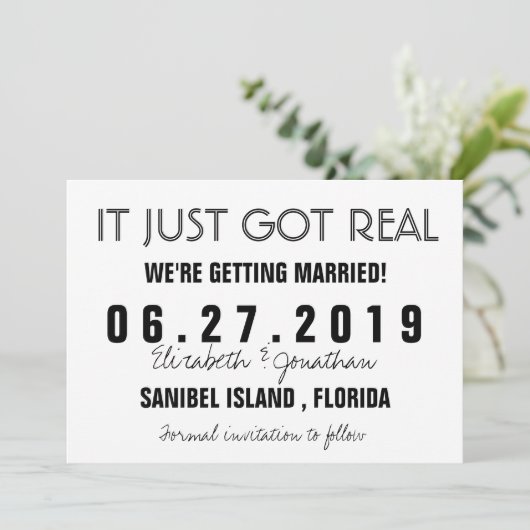 Funny es nur Got echte Hochzeit retten das Datum A Einladung (Stehend Vorderseite)