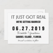 Funny es nur Got echte Hochzeit retten das Datum Ankündigungspostkarte (Vorne/Hinten)